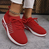 Spring And Autumn New Lace-up Slip-on Wedge Flying Woven Sports Shoes Women